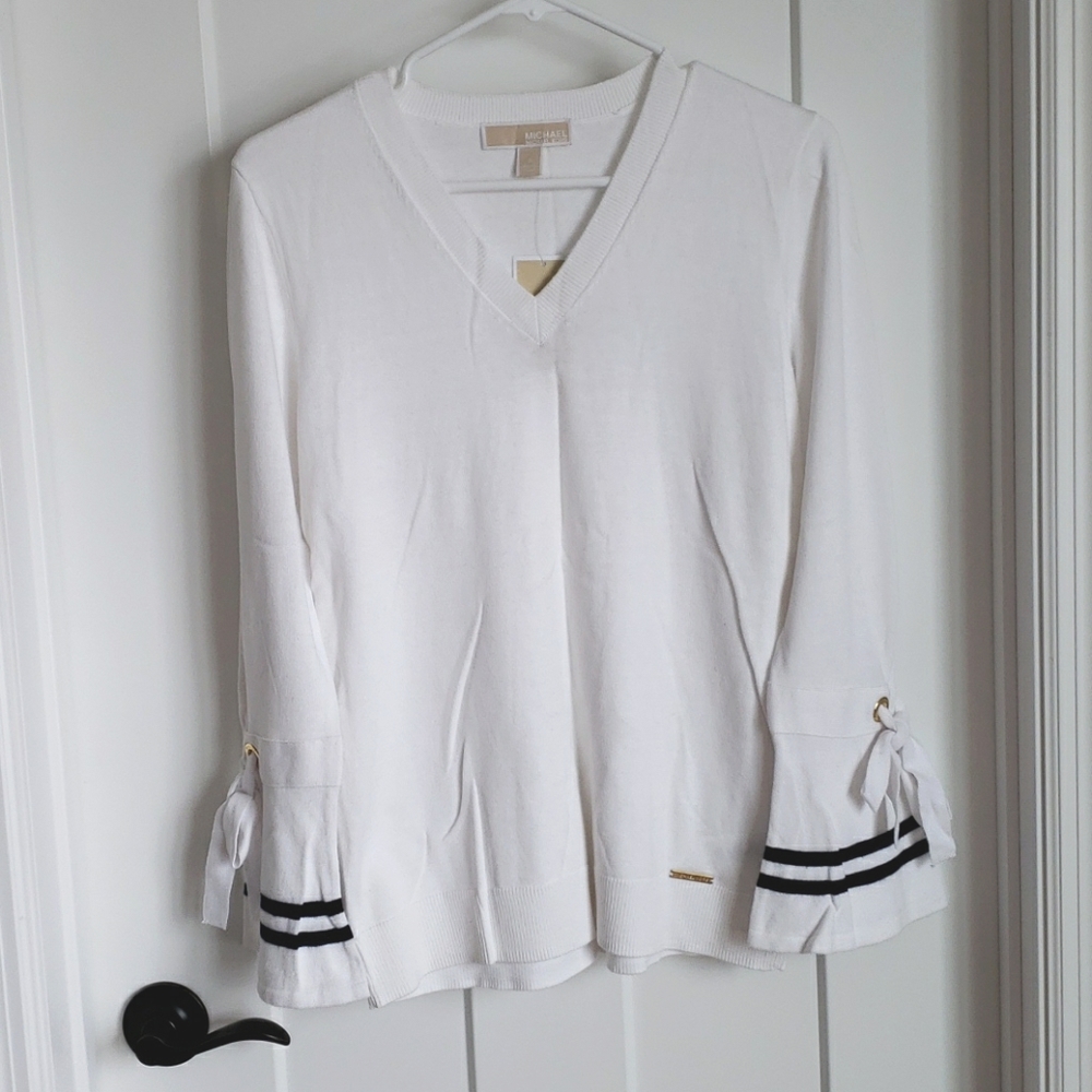 Michael Kors V-Neck Bell Sleeve Sweater